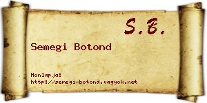 Semegi Botond névjegykártya